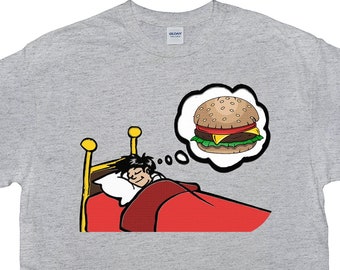 Dreaming of Burgers T-shirt, Foodie shirts, fun food shirt, hamburger lover t-shirt