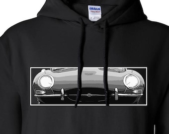 Classic Car Gift for Men Jaguar E-Type Car Sweatshirt Sports Car hooded sweater British Automobilia