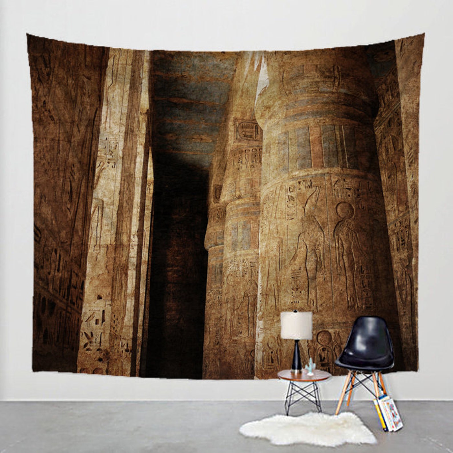 Wall Tapestry Egyptian Temple Photography Fabric Art Print Etsy
