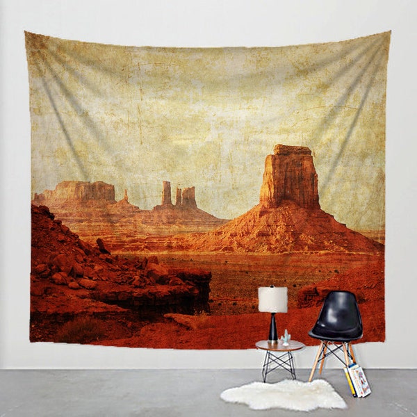 Photo Tapestry Monument Valley Fabric Art Print Wall Hanging - Southwest, Utah, Arizona, Desert