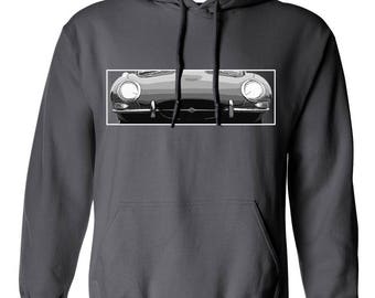 Classic Car Gift for Men Jaguar E-Type Car Sweatshirt Sports Car hooded sweater British Automobilia