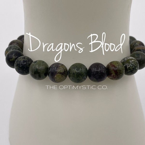 Customizable DRAGONS BLOOD Jasper Crystal Elastic Stretchy Bracelet, 6MM or 8MM, Custom Length