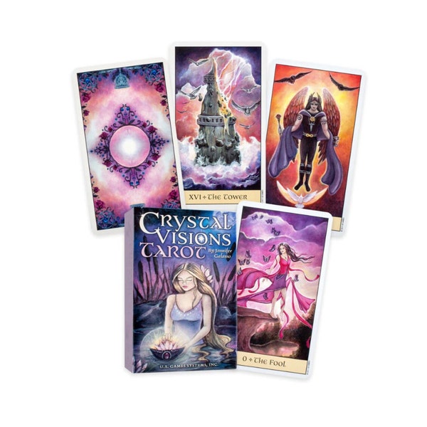 Crystal Visions Tarot Card Deck by Jennifer Galasso, BRAND NEW, Divination Tool, Blue Luna Mystical