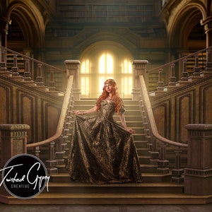 Magical Castle Staircase - Digital Background