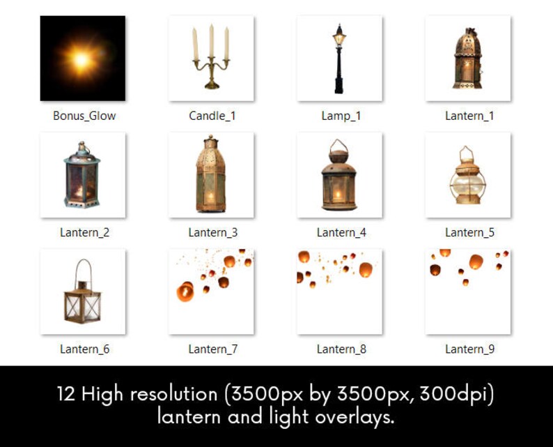 Lantern and Lighting Overlays 12 PNG images image 4