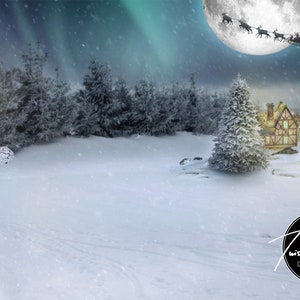 North Pole Christmas Digital Background