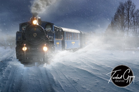 Snow Train, Polar Express Inspired Digital Background -  Canada