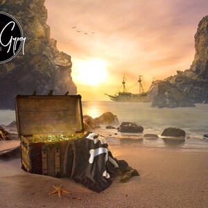 Pirate Treasure Digital Background