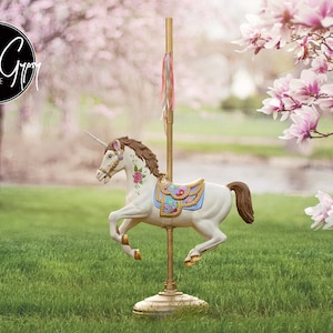 Carousel Unicorn - Creamy Digital Background