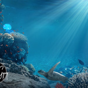Underwater Mermaid Digital Background
