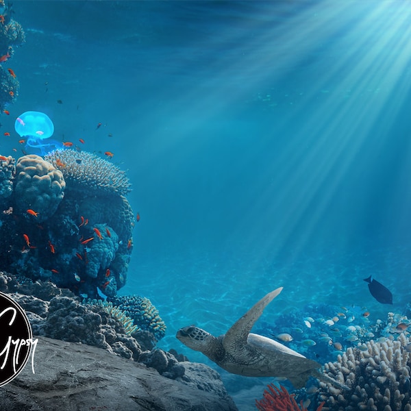 Underwater Mermaid Digital Background