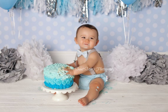 Bluey Cake Smash Outfit/ Boys First Birthday/ Bluey Theme Birthday/ Cartoon  Theme Birthday/ Boys Diaper Covers, Suspenders, Bowtie 