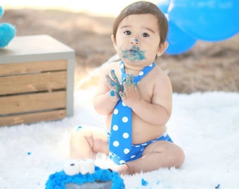 Cookie monster 1st birthday, cookie monster party, boys 1st birthday clothes, boys smash cake outfit, blue 1st birthday, baby birthday