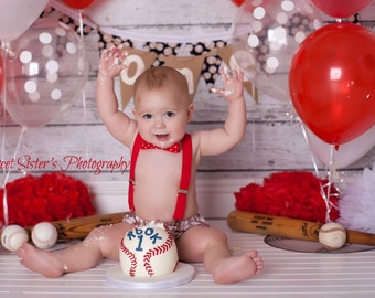 Rookie of the year outfit, baseball first birthday outfit, suspenders and bow tie, rookie 1st birthday, all star birthday outfit