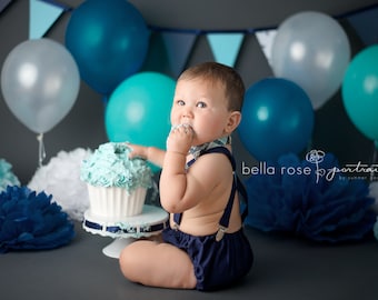 Boy cake smash outfit, baby bow tie and suspenders, tie and diaper cover, baby boy first birthday outfit, first birthday photo prop