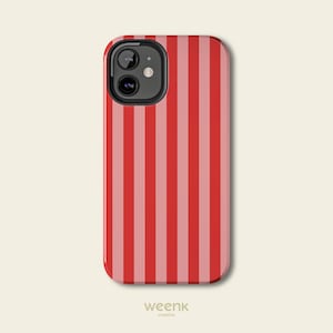 Red & Pink Stripe Tough Phone Case