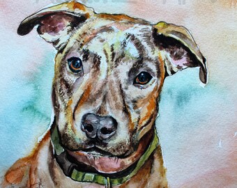 Custom Watercolor Dog Portrait- Dog Portrait from Photo- Dog Portrait-Custom Dog Art-Dog Memorial