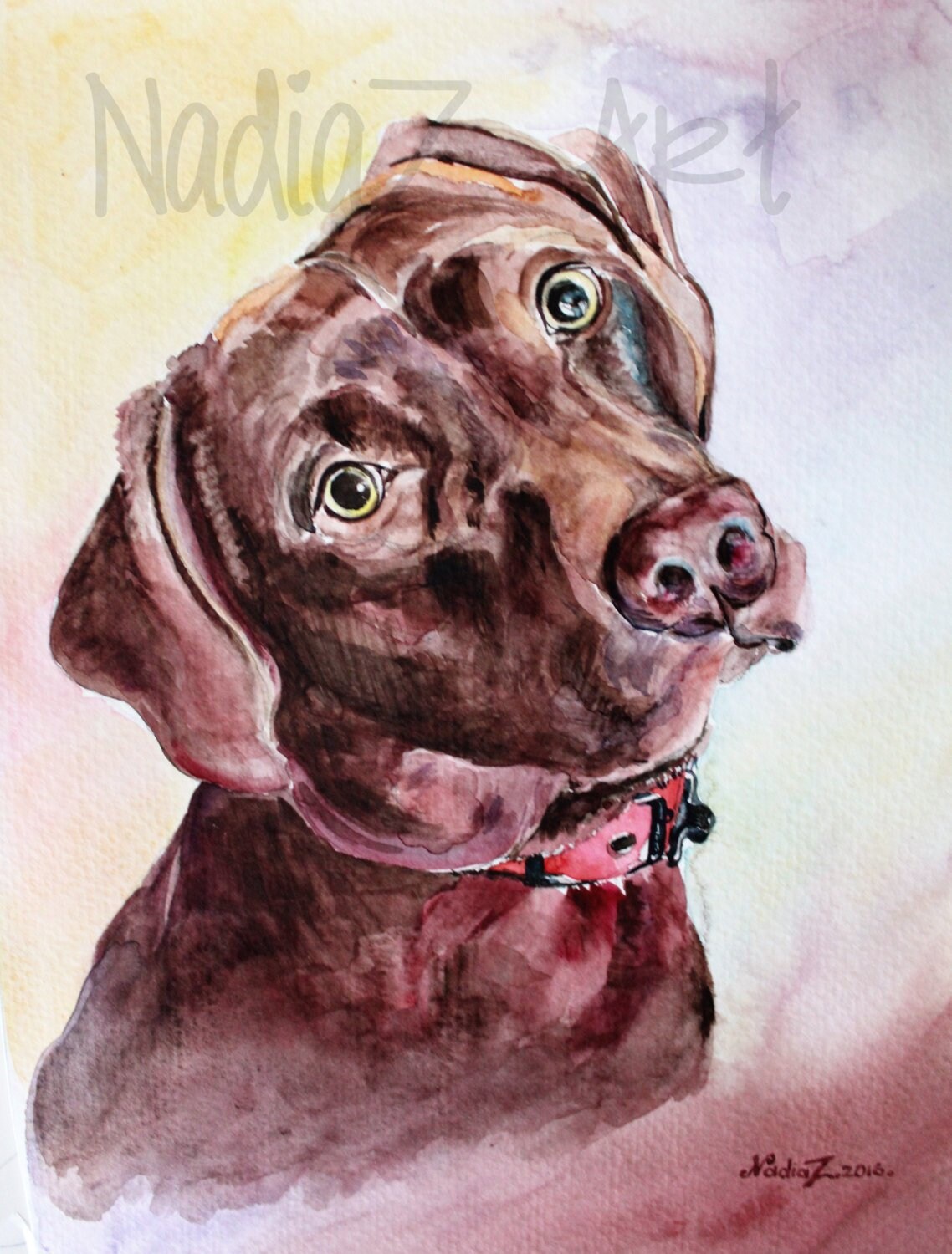 Custom Watercolor Dog Portrait Dog Portrait From Photo Dog | Etsy