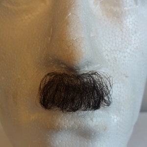 Quality Dark Black Fine Lace Human / Yak Hair Charlie Chaplin Moustache Film Theatre TV Fancy Dress