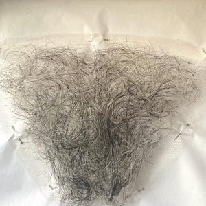 Professional Quality Fine Lace Old Age Grey / White / Black Pubic Wig / Merkin Postiche Film / Theatre / TV - Human & Yak Hair Blend