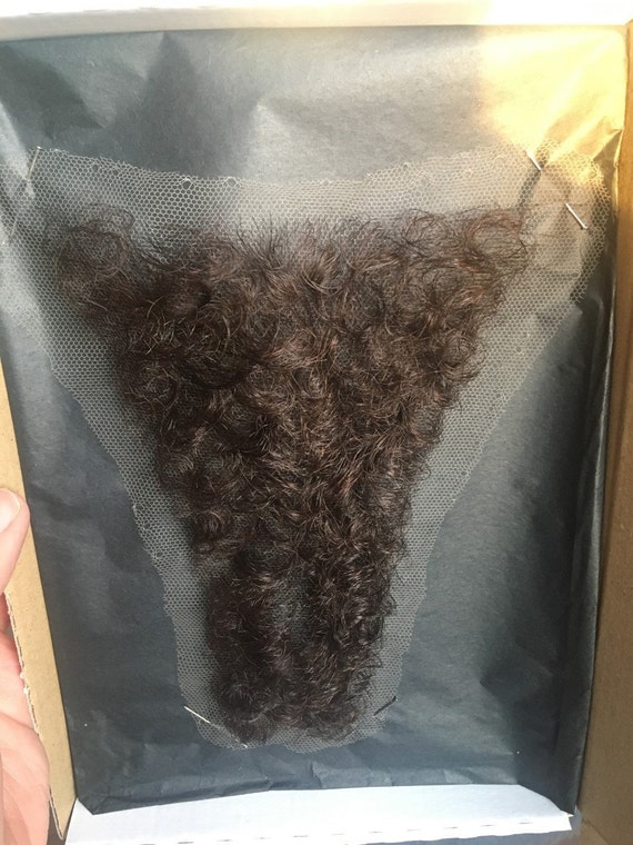 Professional Quality Fine Lace Large Full Coverage Rich Dark Brown Pubic Wig  / Merkin Postiche Film / Theatre / TV 