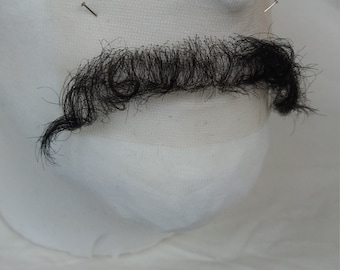 Quality Brown / Black Hand Knotted Fine Lace Human Hair Mexican Moustache Postiche TV / Film / Theatre SFX