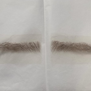 Professionelle Qualität Realistische Mousy Braun Gepflegte Augenbrauen Postiche Gesichts Perücke Make-up Film Theater TV
