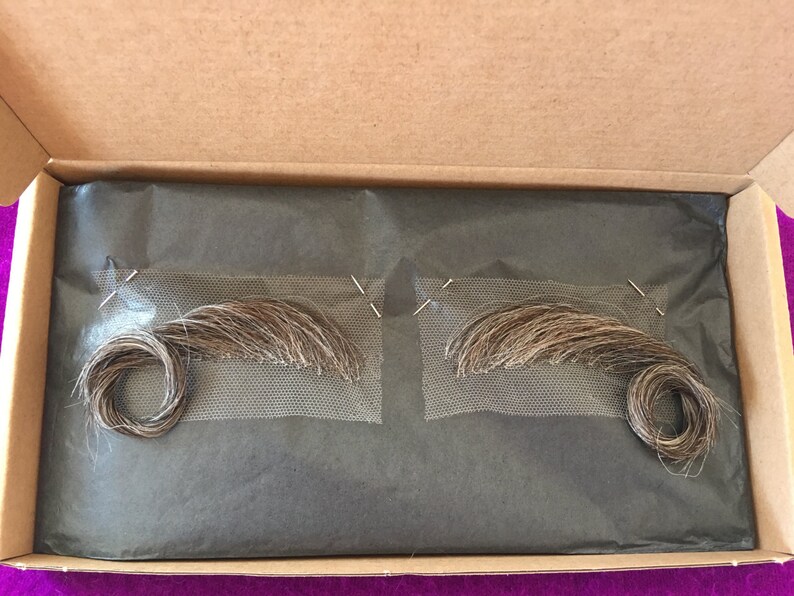 Grey Brown Bushy Old Age Eyebrow Postiche Facial Wig Old Man Makeup