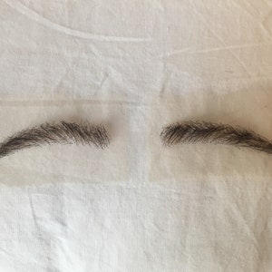 Professional Quality Realistic Black/Brown Groomed Eyebrow Postiche Facial Wig Makeup Film Theatre TV