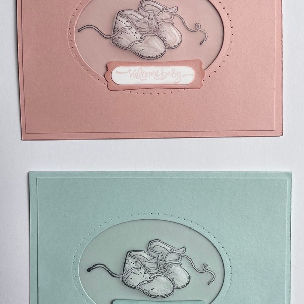 New Baby Card - Baby Shoes