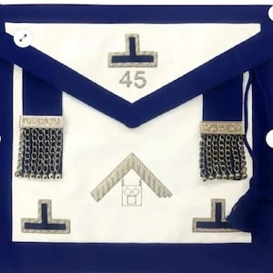 Pennsylvania Regulation 13&quot;x15&quot; - Past Master - Masonic Hand Embroidered Apron (Lambskin)