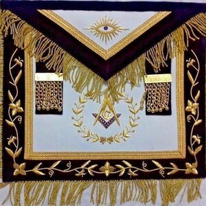 Masonic Lambskin Apron New Craft Masonic Worshipful Master Apron - Foto 10