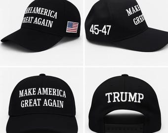 Trump 45-47 MAGA Hat trump cap high quality cap black cap Make America Great Cap