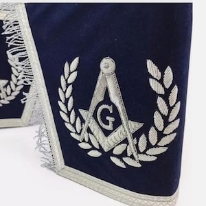 Masonic Regalia master mason Lodge  Cuffs Navy Blue-HSE