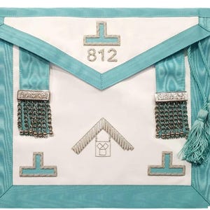 Past Master Blue Lodge Pennsylvania Regulation Apron - Sky Blue Hand Embroidery
