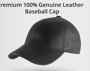 Gorra de béisbol de cuero negro, fabricada en EE. UU., ajustable, de cuero genuino de primera calidad, para hombres y mujeres, estilo vintage, gorra de béisbol, gorra de fútbol de EE. UU.
