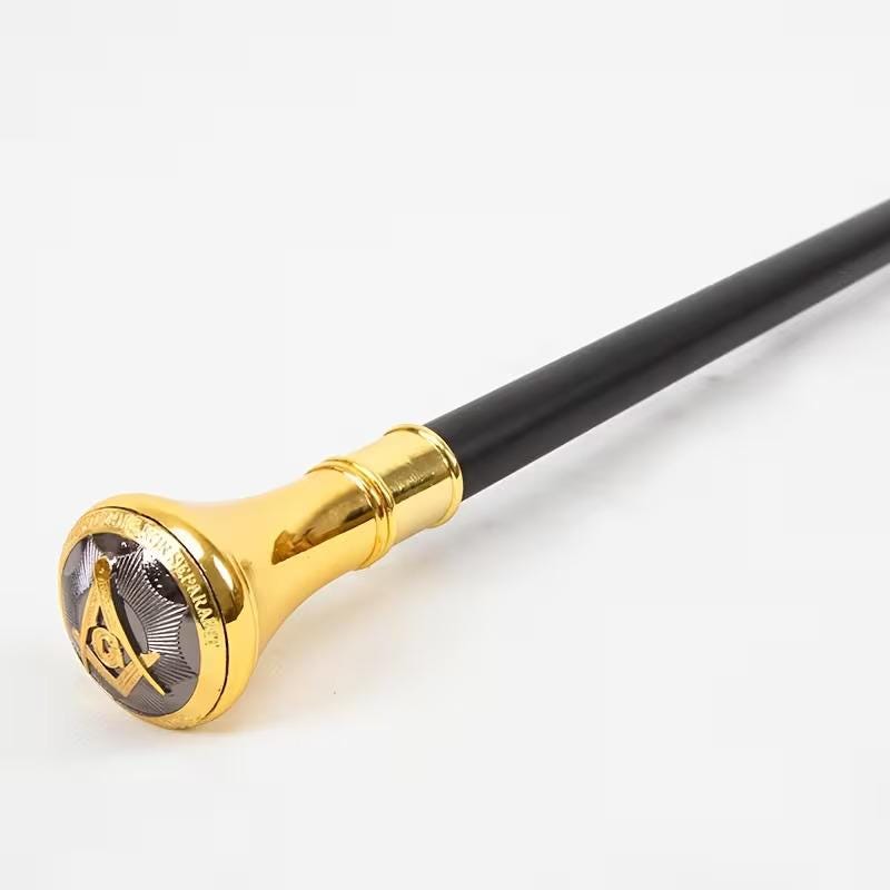 Freemason Walking Cane – Black Gentleman’s Cane With Gold Masonic ...