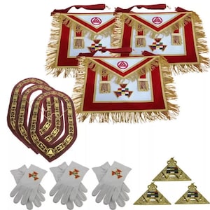 Masonic regalia Royal arch Apron set High priest full embroidered Apron 3 sets