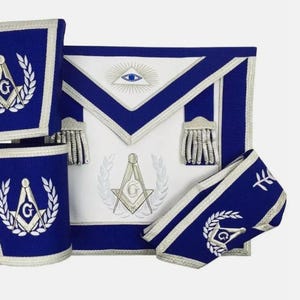 Master Mason Blue Lodge Regalia Set - Royal Blue & Silver