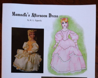 Mamzelle's Afternoon Dress - instructional book on making a doll dress, costuming, 28 pages of patterns, design, techniques, history,