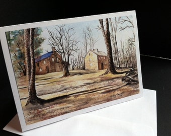 Oconee Station Greeting Card,  print from original watercolor