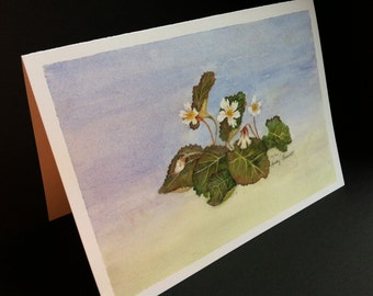 Oconee Bell flower Greeting Card, 5 by 7 print from original watercolor, Blank inside