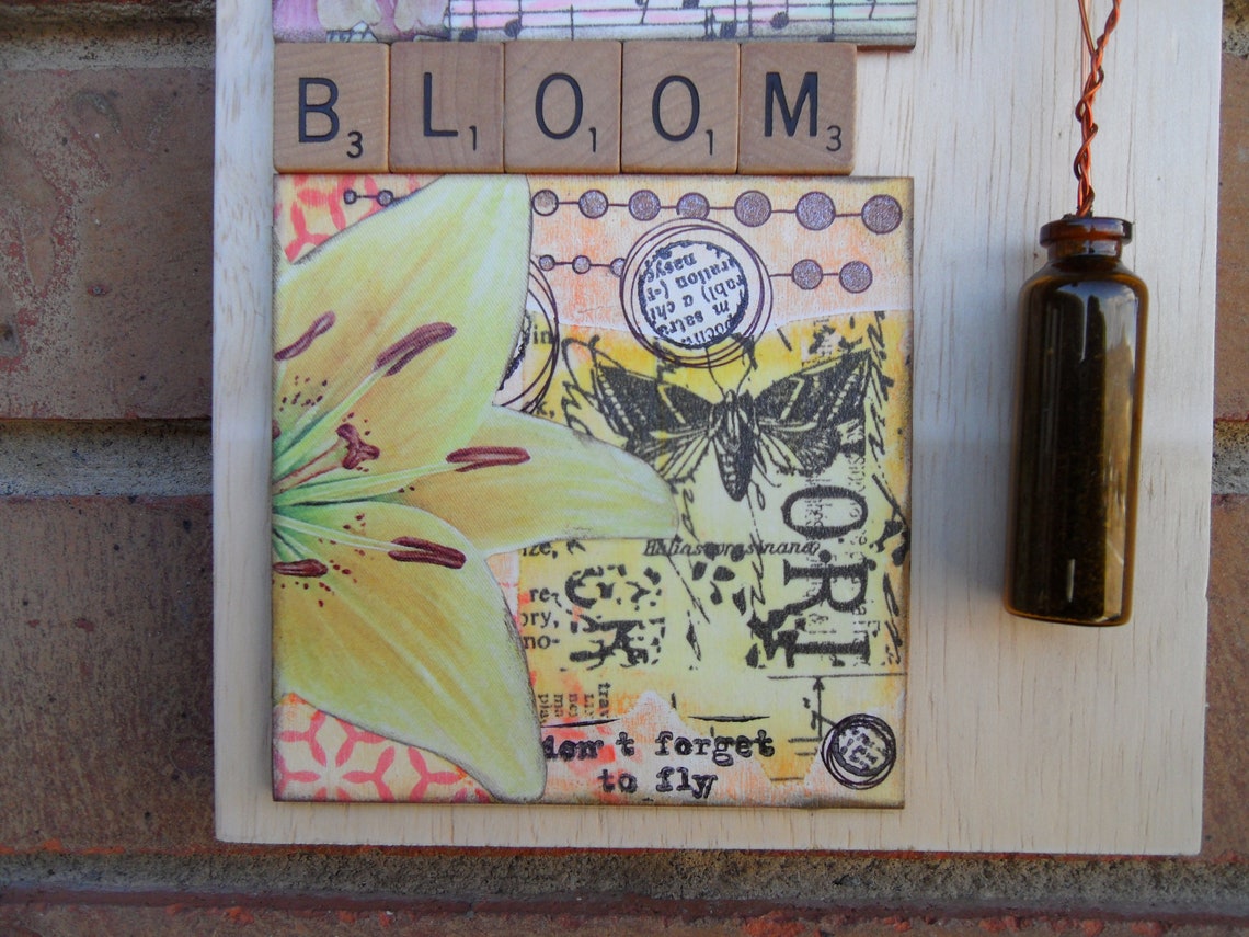 Mixed media wall art Etsy