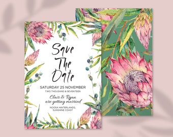 Protea Eucalyptus Save the Date: Australian Native Wedding (PDF)