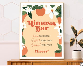 Mimosa Bar Sign, Citrus Mimosa Bar Sign, Printable Mimosa bar Sign, Instant download, Orange Mimosa Sign, Baby Shower Sign