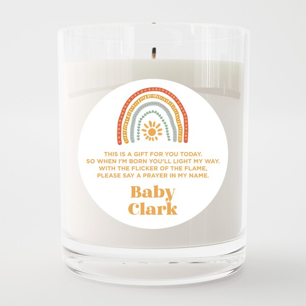 Baby Shower Candle Tag Etsy
