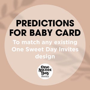 Prédictions pour carte de bébé, carte de prédictions assortie à n'importe quel modèle existant