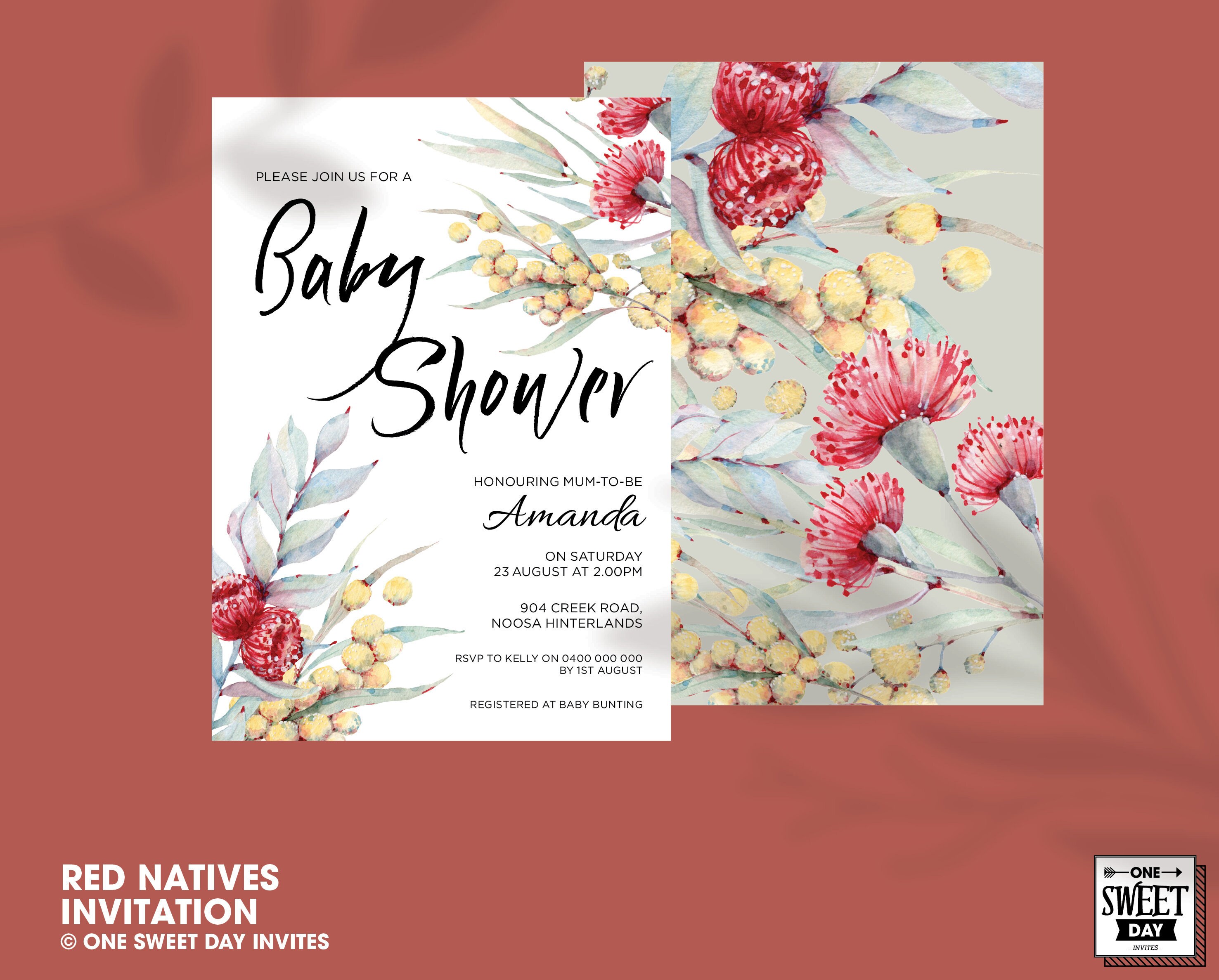 Baby Shower Invitation Australian Natives Baby Shower Invite Etsy