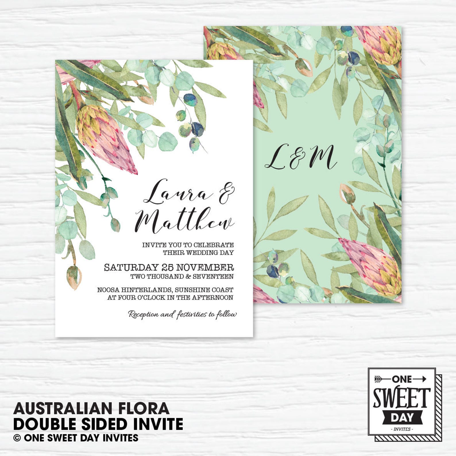 Wedding Invitation Printable Australian Native Flowers Etsy