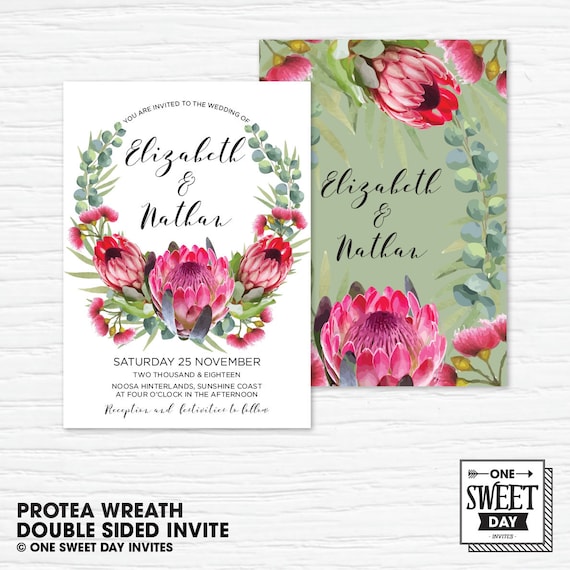 Australian Native Flower Wedding Invitations - Que Mashdez